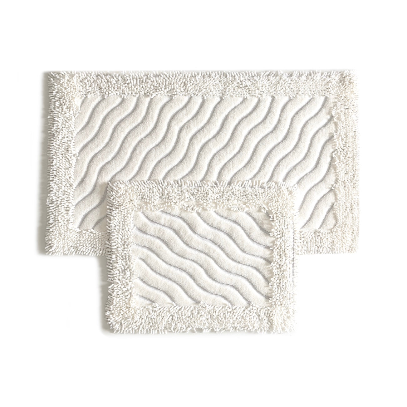 BST 100% COTTON WAVES BATHMAT SET 2 PIECE