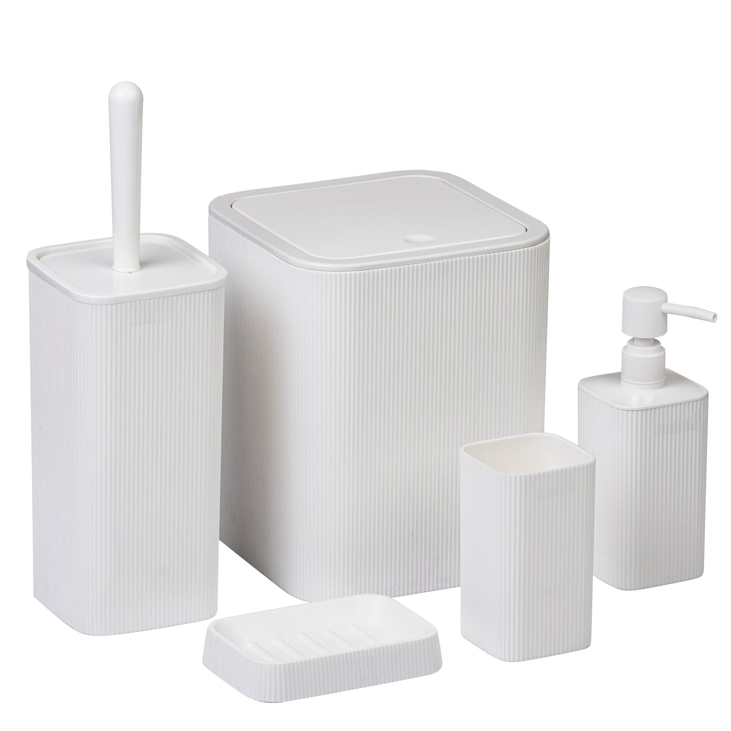 OKY MINA SOLID BATHROOM SET SQUARE 5 PIECE