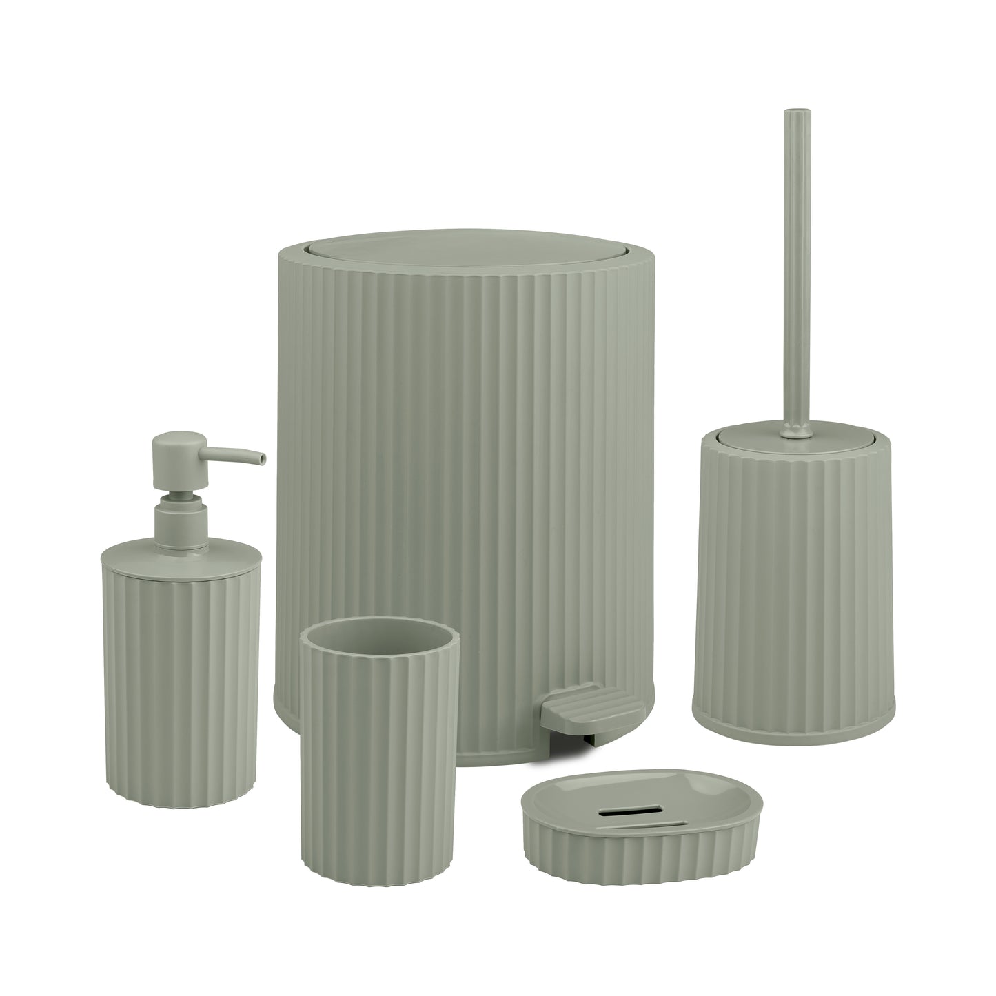 OKY COLISEUM SOLID BATHROOM SET ROUND 5 PIECE