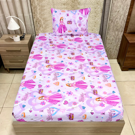 COMFYB 100% COTTON KIDS FITTED SHEET PRINCESS