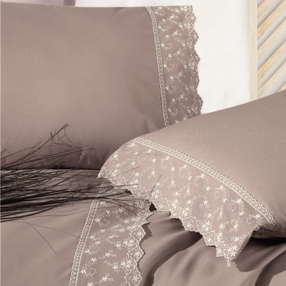 CLASY BRITTA EMBROIDERED BED SET 6 PIECES