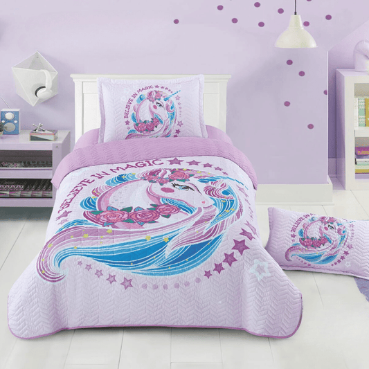 PUR UNICORN PRINTED KIDS BEDSPREAD