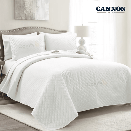 CANNON 100% COTTON TWISTED BEDSPREAD SET