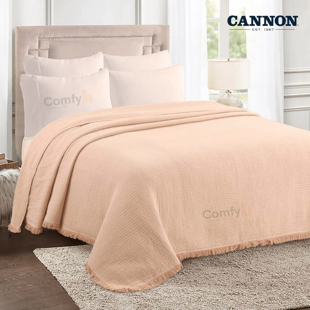 CANNON SERET 100% STONE WASH COTTON BEDSPREAD SET