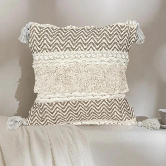 HELOK BOHO CUSHION COVER WITH TASSELS