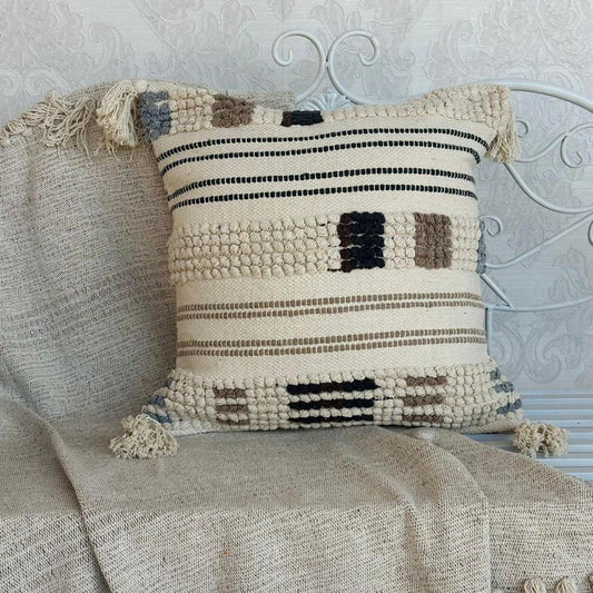 HELOS BOHO CUSHION COVER WITH TASSELS