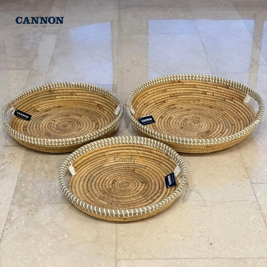 CANNON STRAW ROUND TRAY