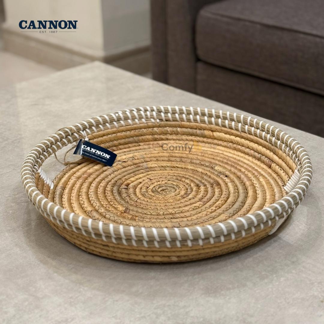 CANNON STRAW ROUND TRAY