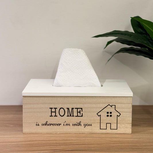 HOME WOODEN TISSUE BOX