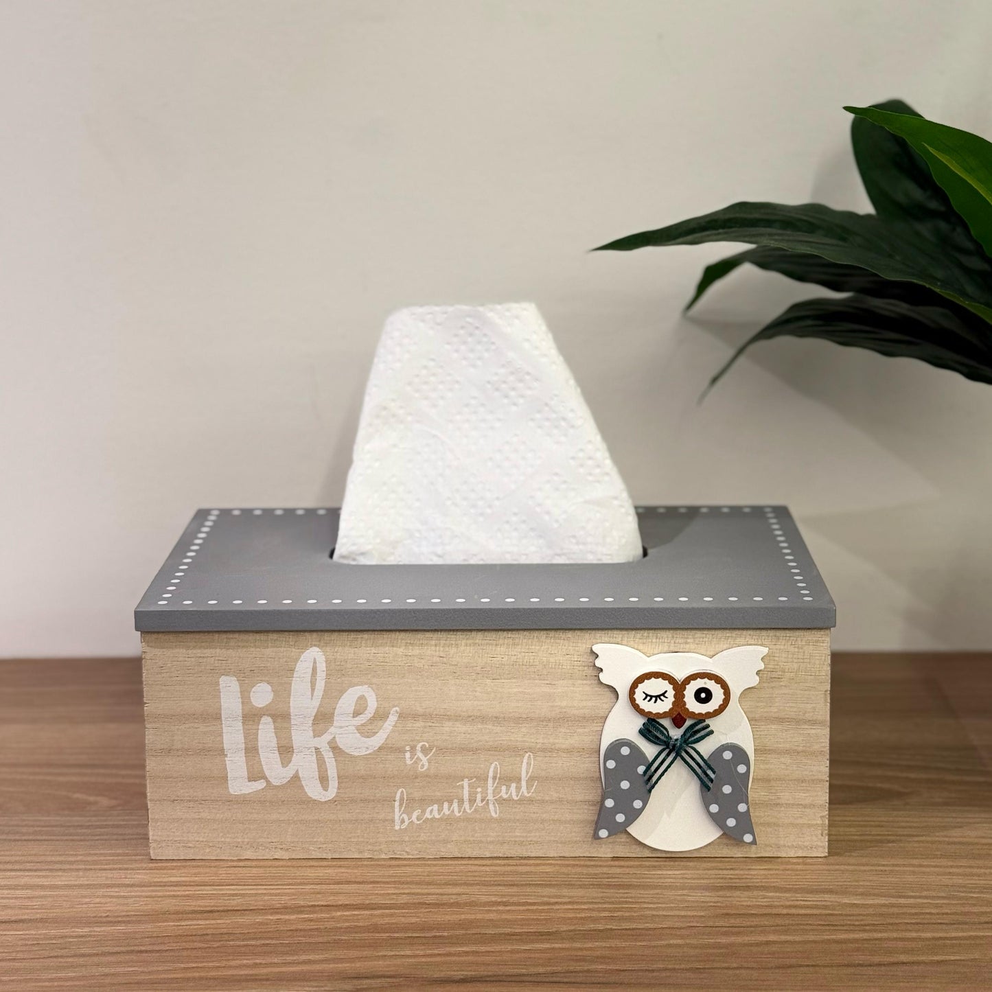 LIFE WOODEN TISSUE BOX