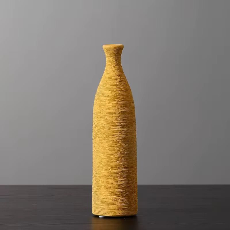 CERAMIC ORANGE BOTTLE VASE