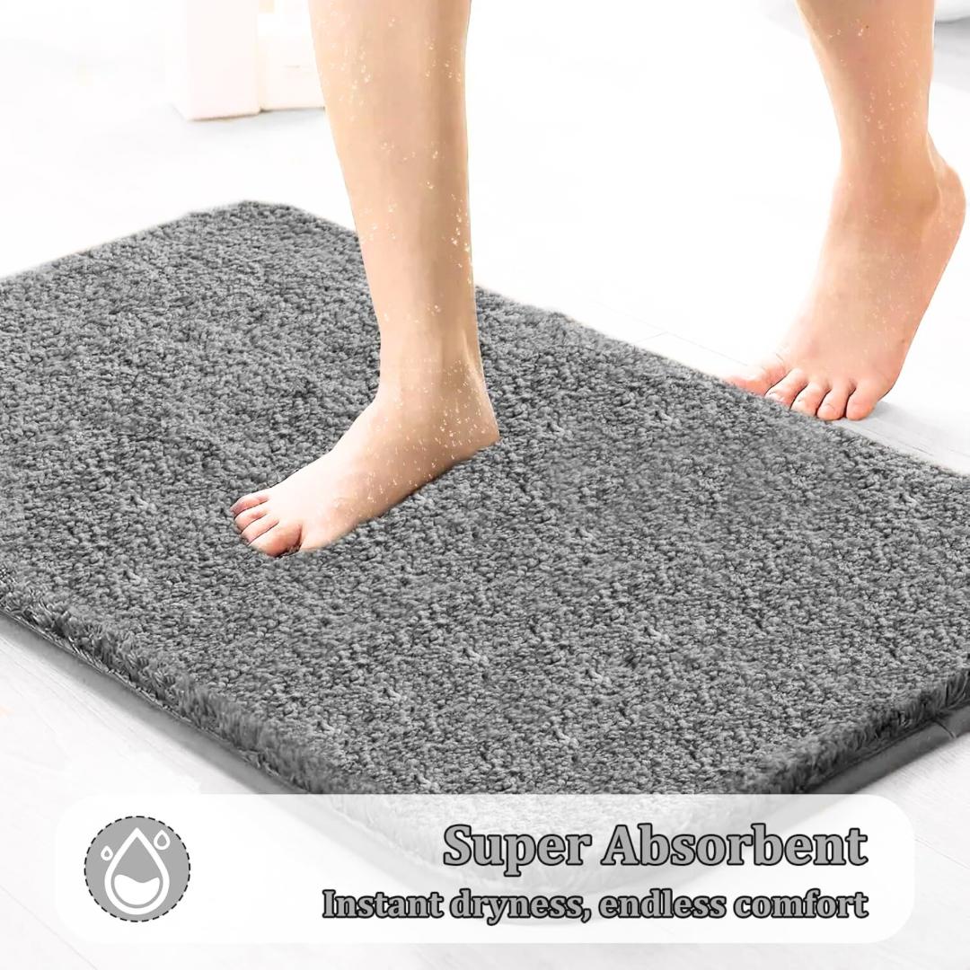 SOLID FLUFFY ANTI SLIP BATHMAT 1 PIECE