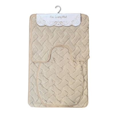 KRT FUR BATHMAT SET 3-PIECE