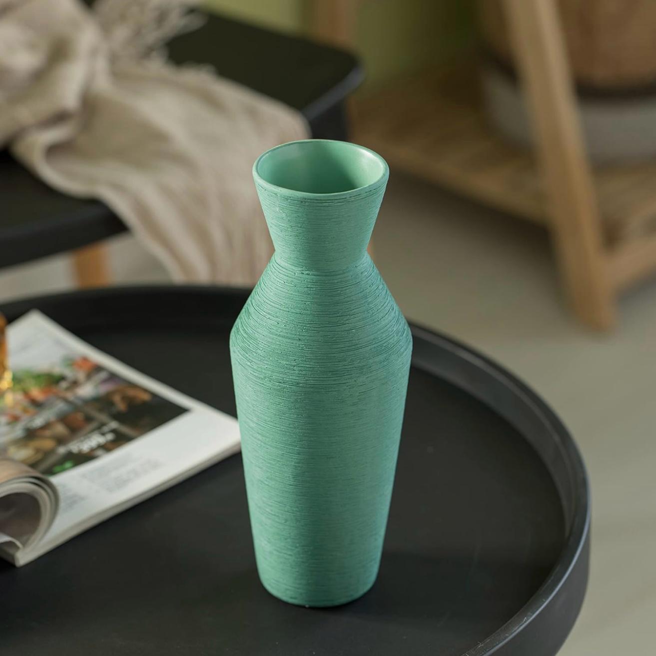 LARA CERAMIC STRIPED ROUND VASE