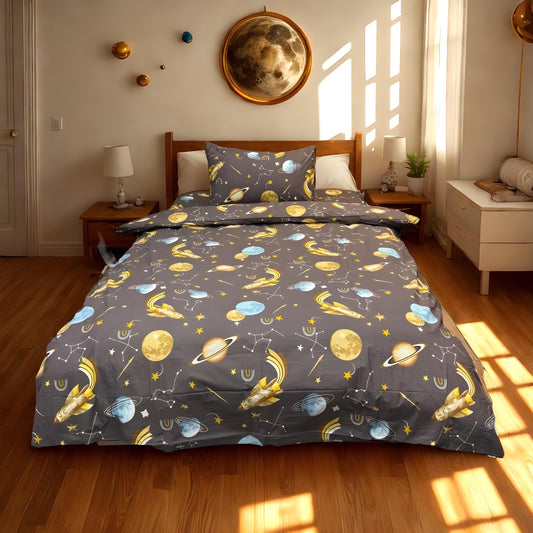 COMFYB 100% COTTON SPACE KIDS BED SET