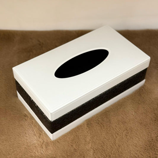 WHITE & BLACK LUXURY TISSUE BOX