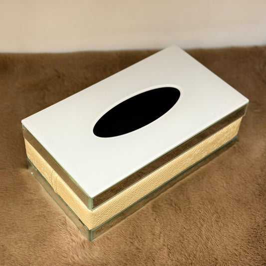 WHITE & GOLD LUXURY TISSUE BOX