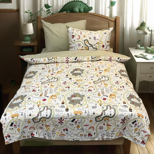 COMFYB 100% COTTON JUNGLE ANIMALS BED SET