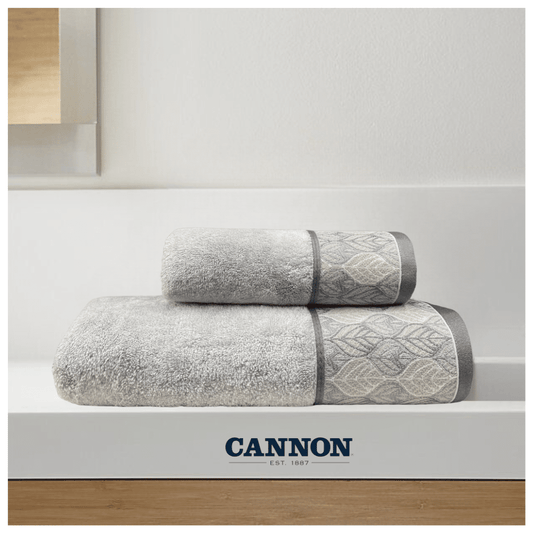 CANNON 100% LUXURY COTTON GREY PRINTED TOWELS