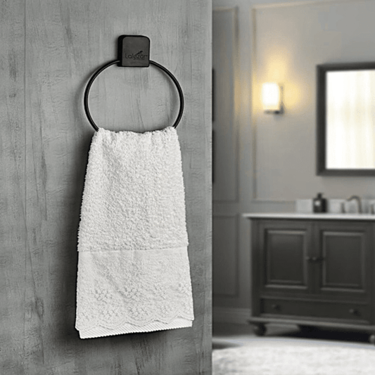 TOWEL RING HOLDER BLACK ROUND