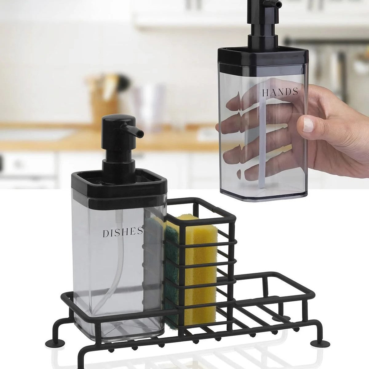 OKY DOUBLE SOAP DISPENSER WITH STAND