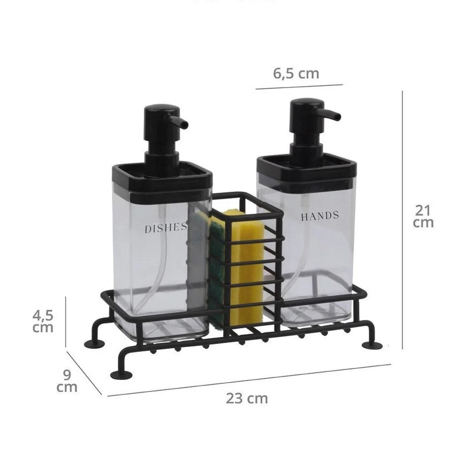 OKY DOUBLE SOAP DISPENSER WITH STAND